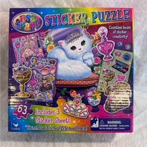 Lisa Frank Puzzle/Stickers Purrscilla Princess Cat 2013 UNOPENED